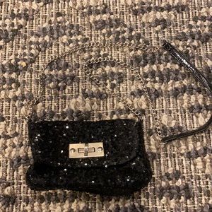 Black sparkly crossbody bag
